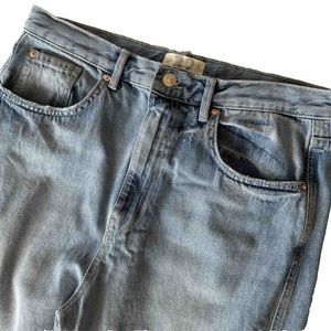 We The Free Jeans Womens 32 Tapered Light‎ Wash Blue High Rise 100% Cotton